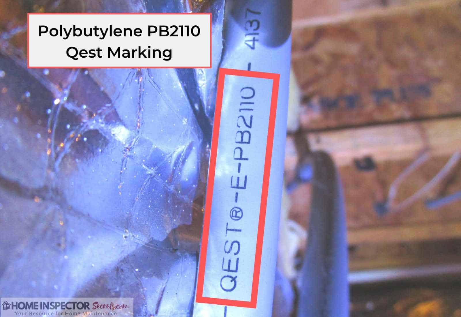 polybutylene pipe with identification stamp polybutylene pipe with identification stamp