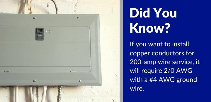 How To Pick 200-Amp Service Wire Size From Meter To Panel 3 what size wire for 200 amp panel