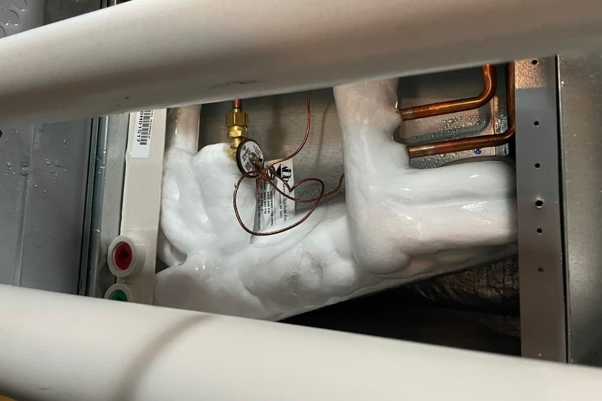 frozen indoor ac coil