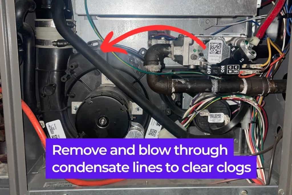 The #1 Reason Your Furnace Is Leaking Water (And How To Fix It) 2 clean condensate lines to prevent furnace leaking