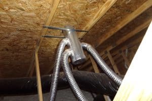 bathroom fan ducts in attic missing insulation