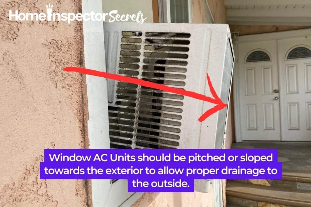6 Reasons Why Your Window AC is Leaking Water 3 proper slope for window ac unit