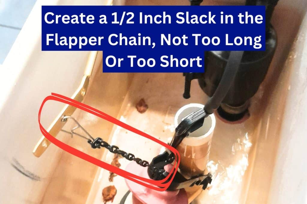 6 Ways To Fix A Running Toilet 4 adjust flapper chain to prevent running toilet