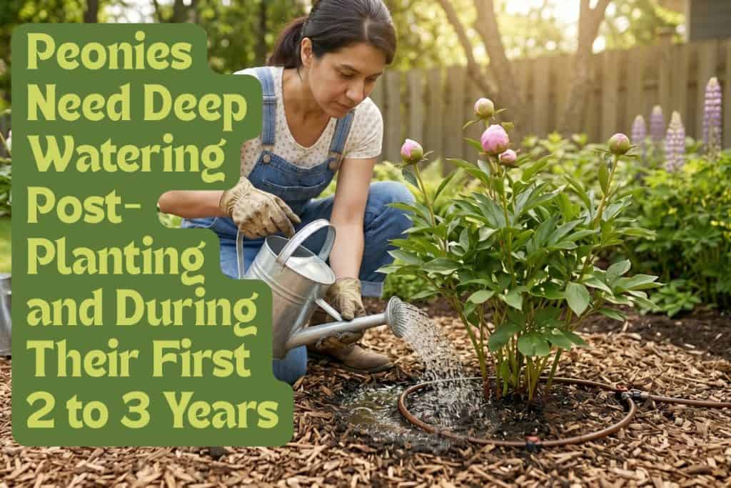 watering peonies